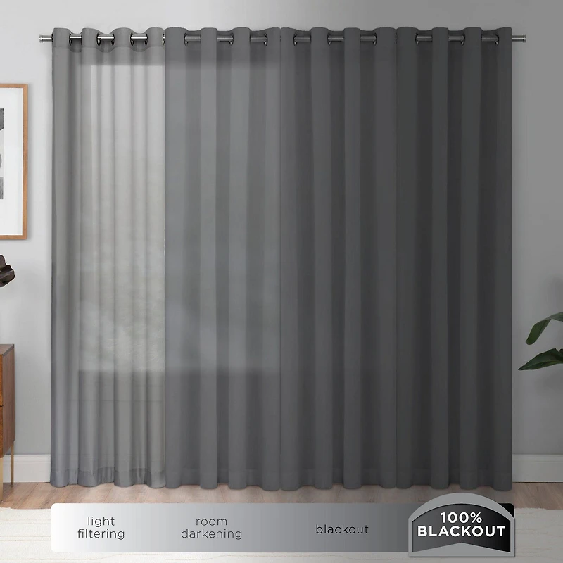 Eclipse Kids Chambray Grommet Top Blackout Single Curtain Panel
