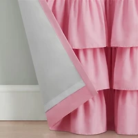 Eclipse Kids Tiered Ruffle Rod Pocket Blackout Single Curtain Panel