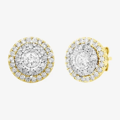 Diamond Blossom (H / I1) 1 CT. T.W. Lab Grown White Diamond 10K Gold 10.6mm Round Stud Earrings