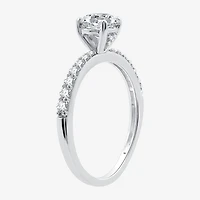 I Said Yes (H-I / I1) Womens 1 CT. T.W. Lab Grown White Diamond Sterling Silver Round Side Stone Engagement Ring