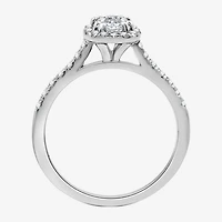 I Said Yes (H-I / I1) Womens 1 CT. T.W. Lab Grown White Diamond Sterling Silver Cushion Side Stone Halo Bridal Set