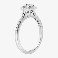 I Said Yes (H-I / I1) Womens 1 CT. T.W. Lab Grown White Diamond Sterling Silver Cushion Side Stone Halo Bridal Set