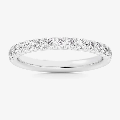 Signature By Modern Bride (Si1-Si2/H-I) Womens 2MM 1/2 CT. T.W. Lab Grown White Diamond 14K Gold Wedding Band