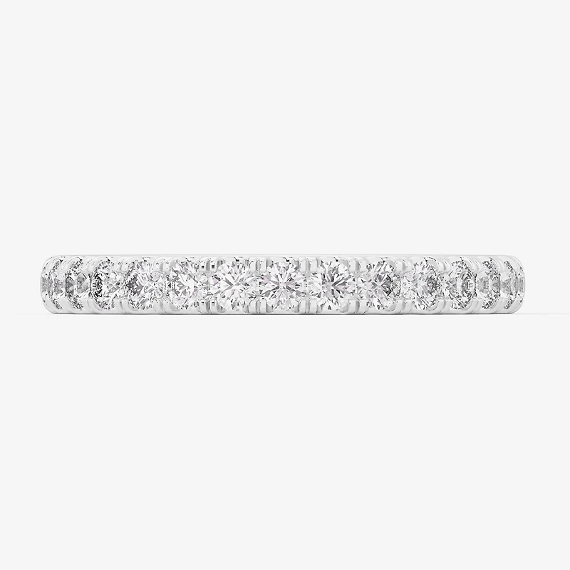 Signature By Modern Bride (Si1-Si2/H-I) Womens 2MM 1/2 CT. T.W. Lab Grown White Diamond 14K Gold Wedding Band