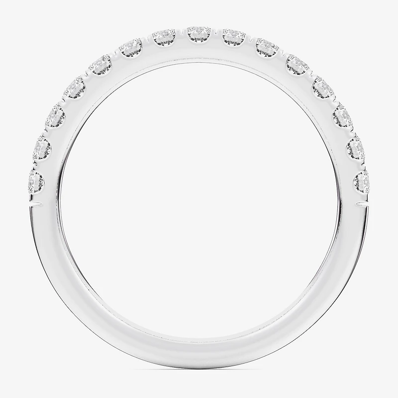 Signature By Modern Bride (Si1-Si2/H-I) Womens 2MM 1/2 CT. T.W. Lab Grown White Diamond 14K Gold Wedding Band