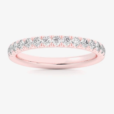 Signature By Modern Bride (Si1-Si2/H-I) Womens 2MM 1/2 CT. T.W. Lab Grown White Diamond 14K Gold Wedding Band