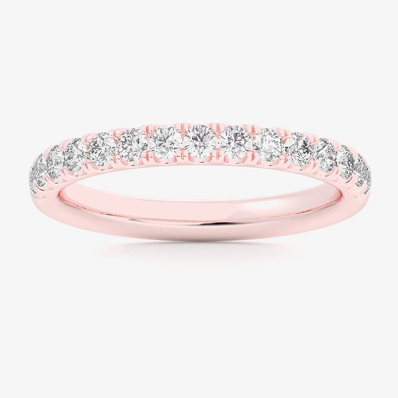 Signature By Modern Bride (Si1-Si2/H-I) Womens 2MM 1/2 CT. T.W. Lab Grown White Diamond 14K Gold Wedding Band