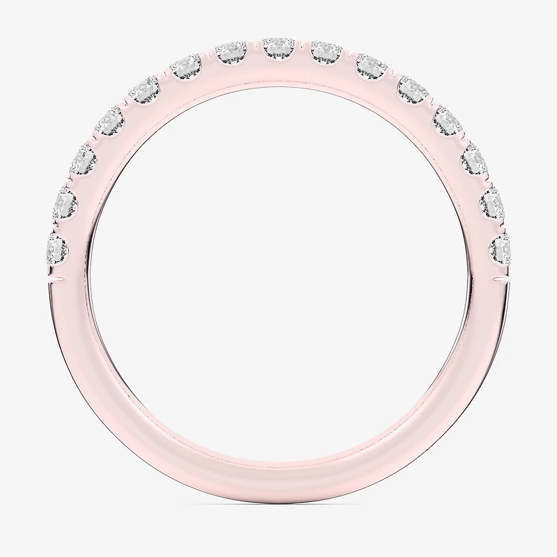 Signature By Modern Bride (Si1-Si2/H-I) Womens 2MM 1/2 CT. T.W. Lab Grown White Diamond 14K Gold Wedding Band