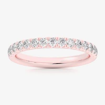 Signature By Modern Bride (Si1-Si2/H-I) Womens 2MM 1/2 CT. T.W. Lab Grown White Diamond 14K Gold Wedding Band