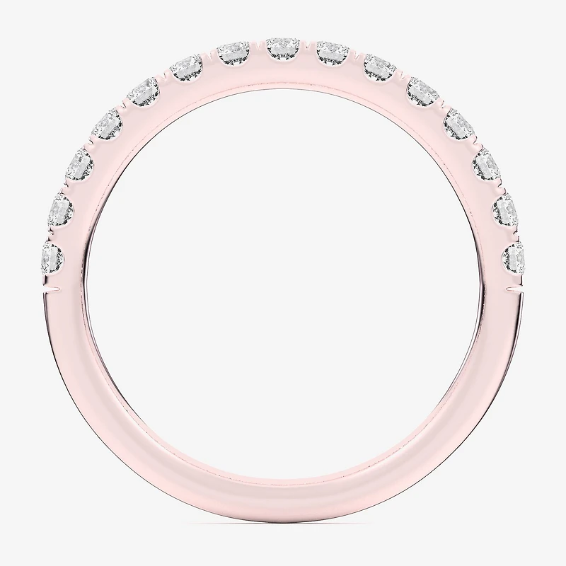 Signature By Modern Bride (Si1-Si2/H-I) Womens 2MM 1/2 CT. T.W. Lab Grown White Diamond 14K Gold Wedding Band
