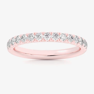Signature By Modern Bride (Si1-Si2/H-I) Womens 2MM 1/2 CT. T.W. Lab Grown White Diamond 14K Gold Wedding Band