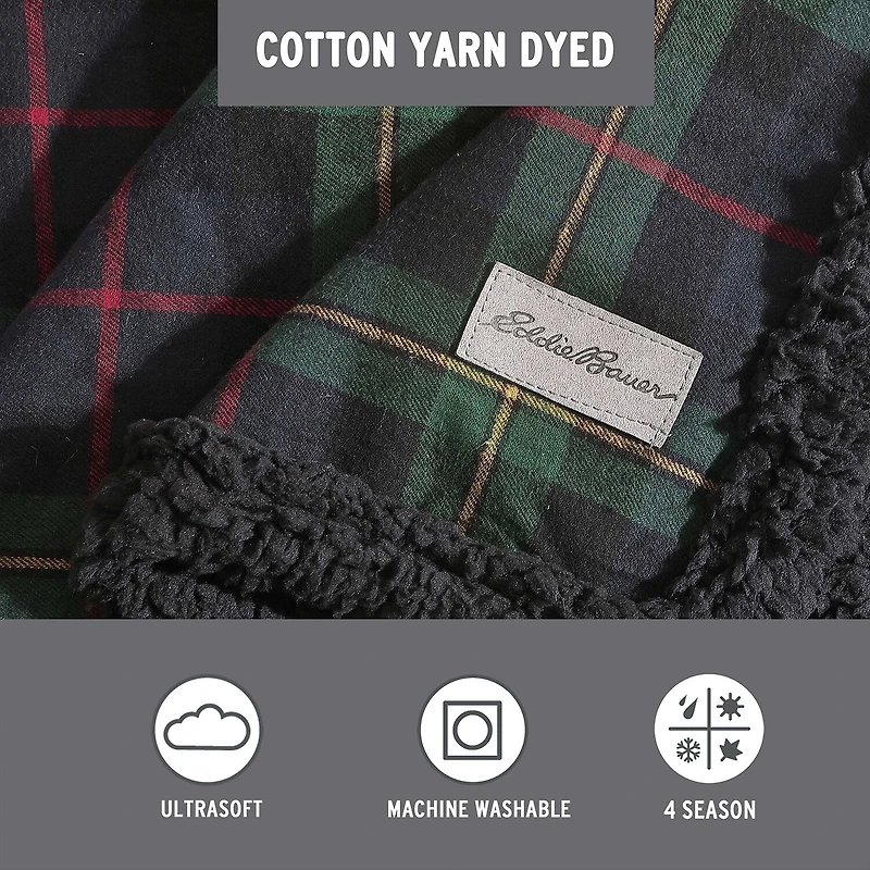 Eddie Bauer Mountain Pine Tartan Washable Lightweight Throw