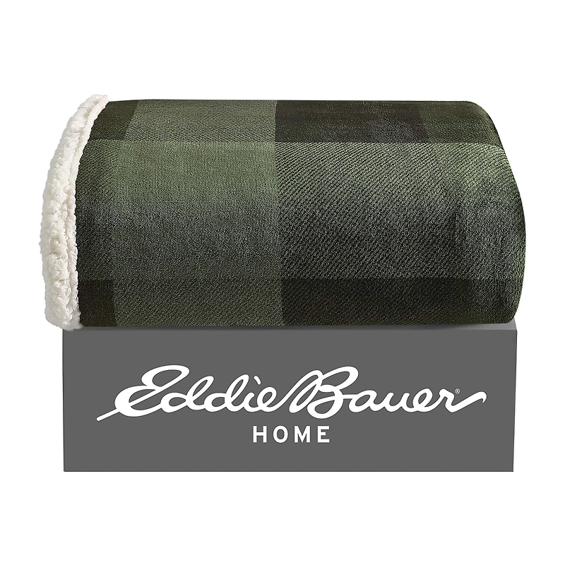 Eddie Bauer Pine Plaid Washable Lightweight Throw
