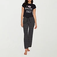 Ilusion Womens Round Neck Short Sleeve 2-pc. Pajama Set