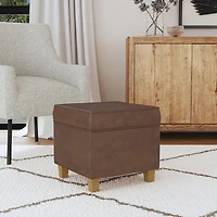 Kinfine HomePop Square Ottoman with Lift Off Top Velvet