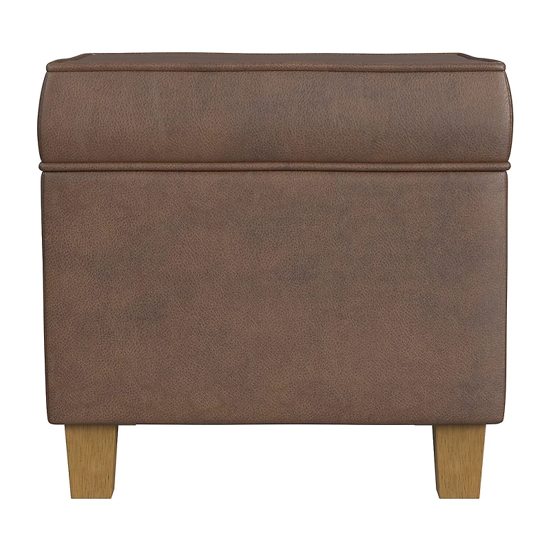 Kinfine HomePop Square Ottoman with Lift Off Top Velvet