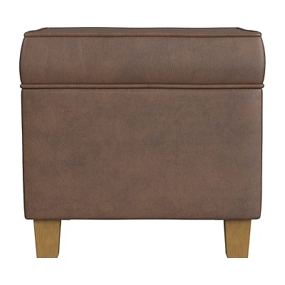 Kinfine HomePop Square Ottoman with Lift Off Top Velvet