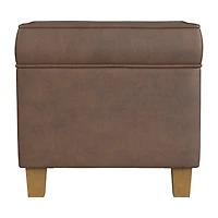 Kinfine HomePop Square Ottoman with Lift Off Top Velvet