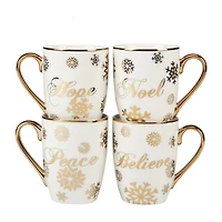 Certified International Christmas Glitter 4-pc. Porcelain Coffee Mug  Set