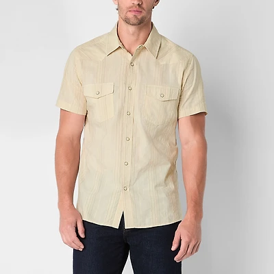 Frye and Co. Mens Short Sleeve Regular Fit Button-Down Shirt