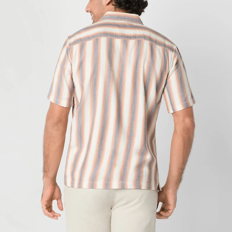 mutual weave Mens Short Sleeve Regular Fit Button-Down Shirt