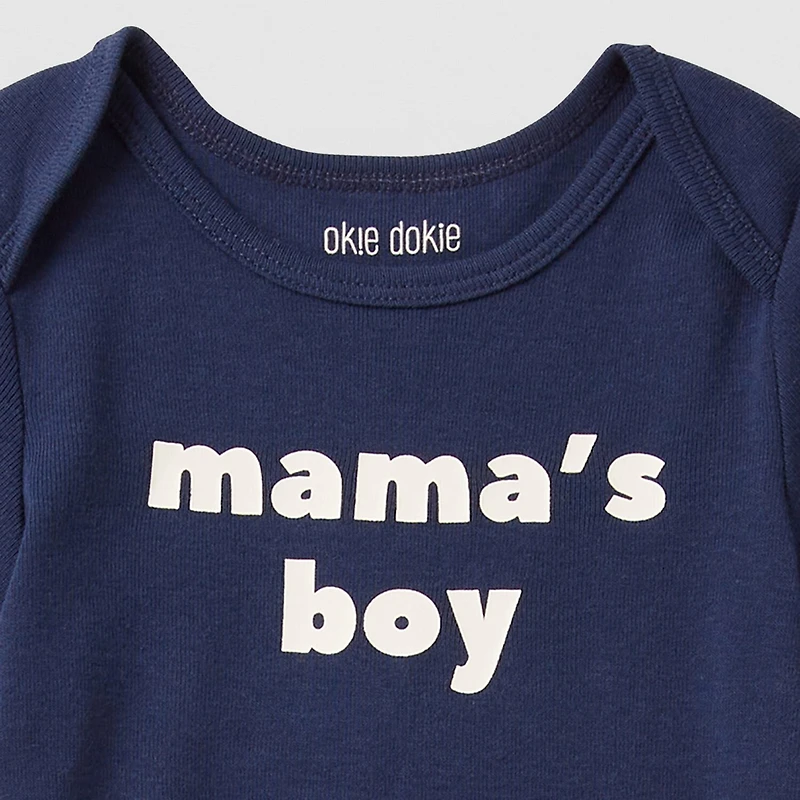 Okie Dokie Baby Boys Crew Neck Short Sleeve Rib Bodysuit