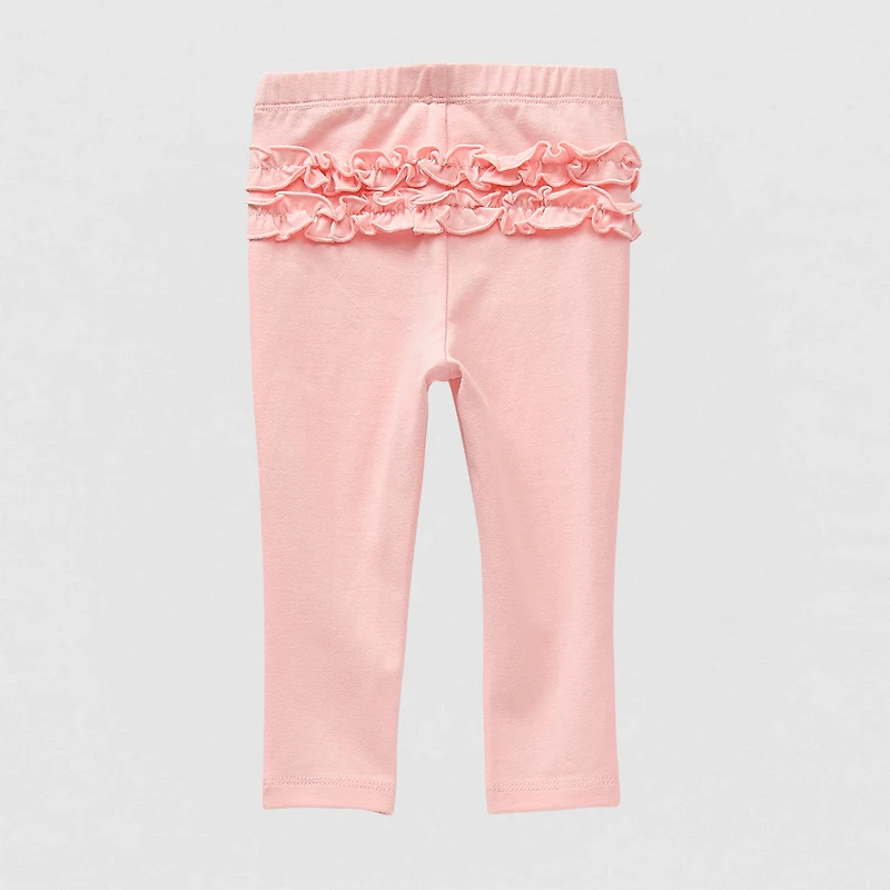 Okie Dokie Baby Girls Full Length Ruffle Back Leggings