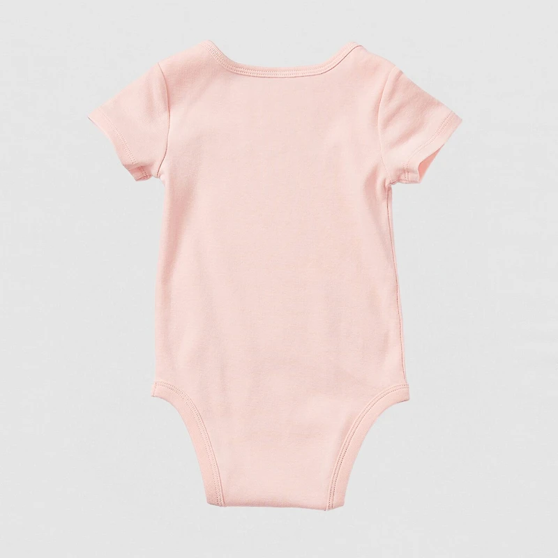 Okie Dokie Baby Girls Round Neck Short Sleeve Rib Bodysuit