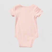 Okie Dokie Baby Girls Round Neck Short Sleeve Rib Bodysuit