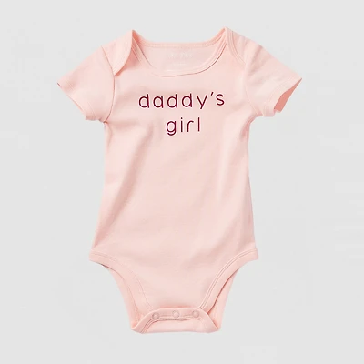 Okie Dokie Baby Girls Round Neck Short Sleeve Rib Bodysuit