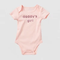 Okie Dokie Baby Girls Round Neck Short Sleeve Rib Bodysuit