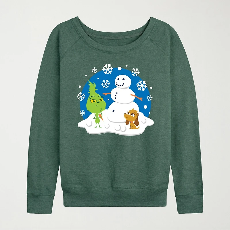 Lil Grinch Womens Round Neck Long Sleeve Regular Fit Graphic T-Shirt
