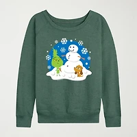 Lil Grinch Womens Round Neck Long Sleeve Regular Fit Graphic T-Shirt