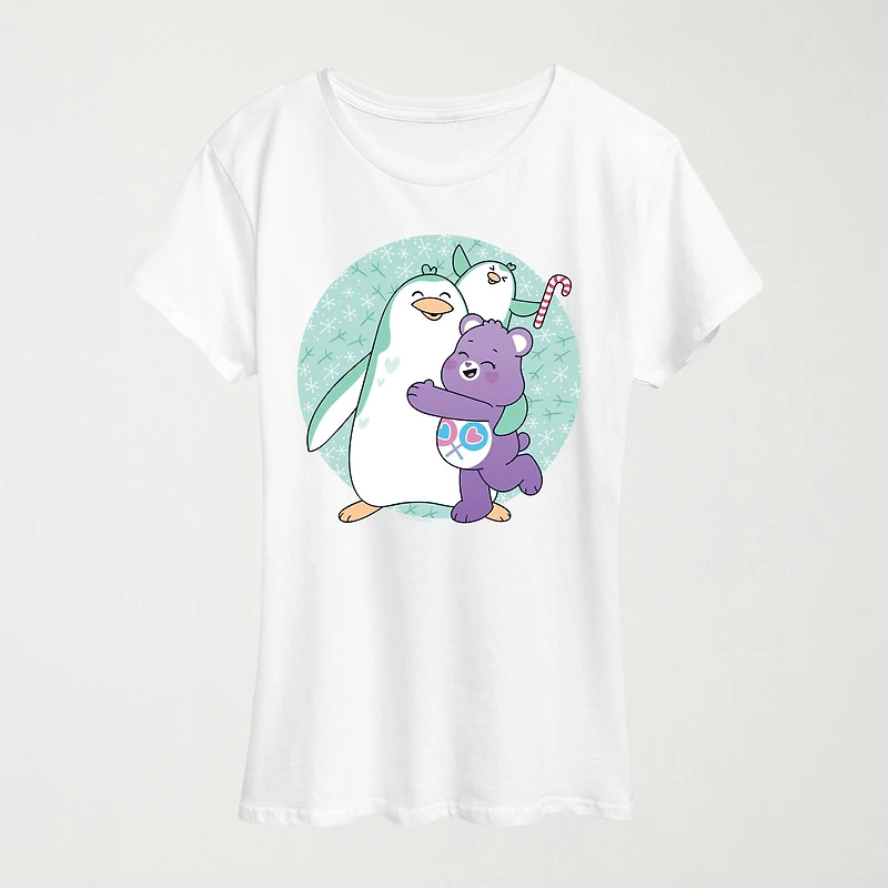 Penguin On Ice Womens Crew Neck Short Sleeve Regular Fit Care Bears Graphic T-Shirt