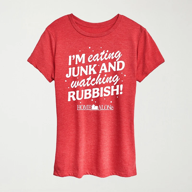 Eating Junk Womens Crew Neck Short Sleeve Regular Fit Graphic T-Shirt