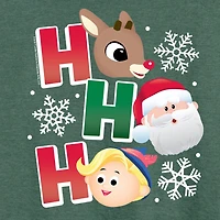 Ho Womens Round Neck Long Sleeve Regular Fit Rudolph Graphic T-Shirt