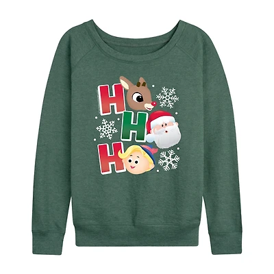 Ho Womens Round Neck Long Sleeve Regular Fit Rudolph Graphic T-Shirt