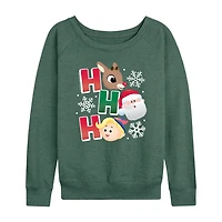 Ho Womens Round Neck Long Sleeve Regular Fit Rudolph Graphic T-Shirt