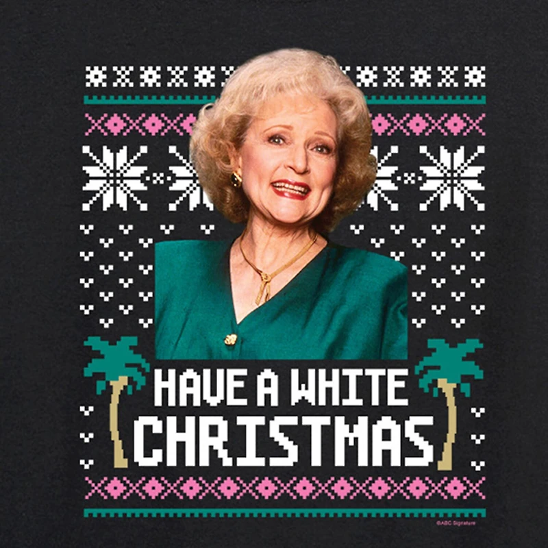White Christmas Womens Boat Neck Long Sleeve Regular Fit Graphic T-Shirt