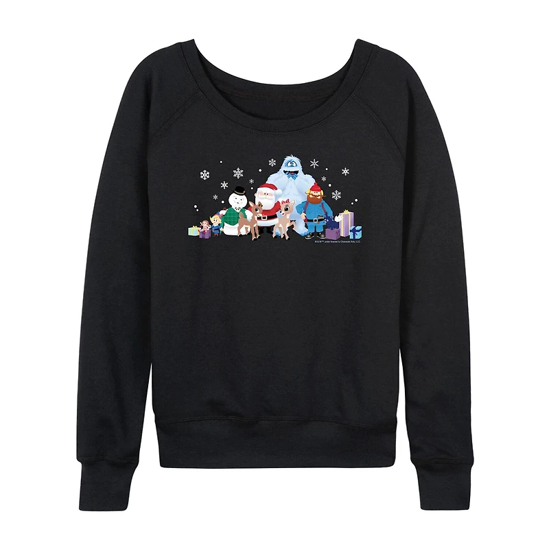 Cast Of Characters Womens Round Neck Long Sleeve Regular Fit Rudolph Graphic T-Shirt
