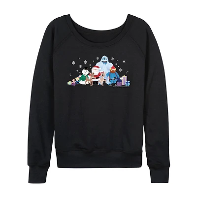 Cast Of Characters Womens Round Neck Long Sleeve Regular Fit Rudolph Graphic T-Shirt