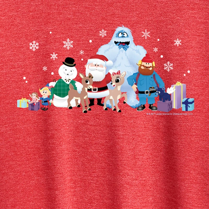 The Whole Crew Womens Neck Short Sleeve Regular Fit Rudolph Graphic T-Shirt