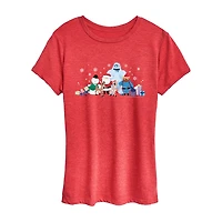 The Whole Crew Womens Neck Short Sleeve Regular Fit Rudolph Graphic T-Shirt