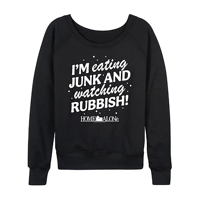 Eating Junk Womens Crew Neck Long Sleeve Regular Fit Graphic T-Shirt