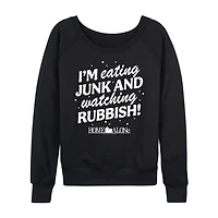Eating Junk Womens Crew Neck Long Sleeve Regular Fit Graphic T-Shirt