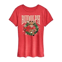 Rudulph Womens Crew Neck Short Sleeve Regular Fit Rudolph Graphic T-Shirt
