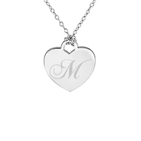 Personalized Sterling Silver Initial Heart Pendant Necklace