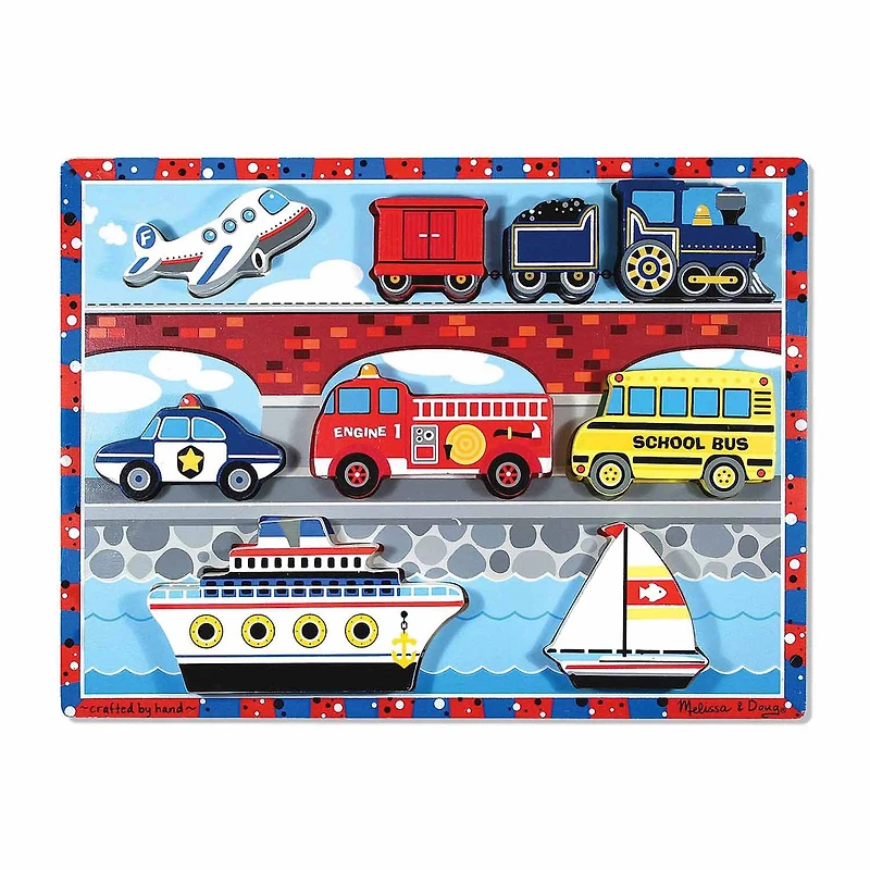 Melissa & Doug Vehicles Chunky Puzzle 10-pc. Non-Toxic Board Game