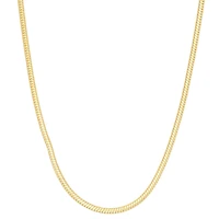 14K Gold Over Silver Solid Snake Chain Necklace