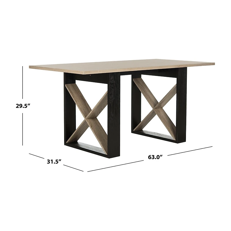 Safavieh Monty Dining Collection Rectangular Wood-Top Dining Table